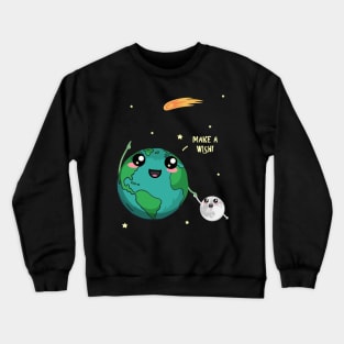 Earth And Moon Make A Wish Crewneck Sweatshirt